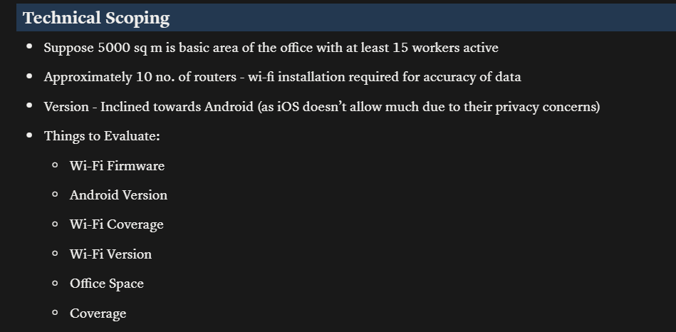 Technical scoping document